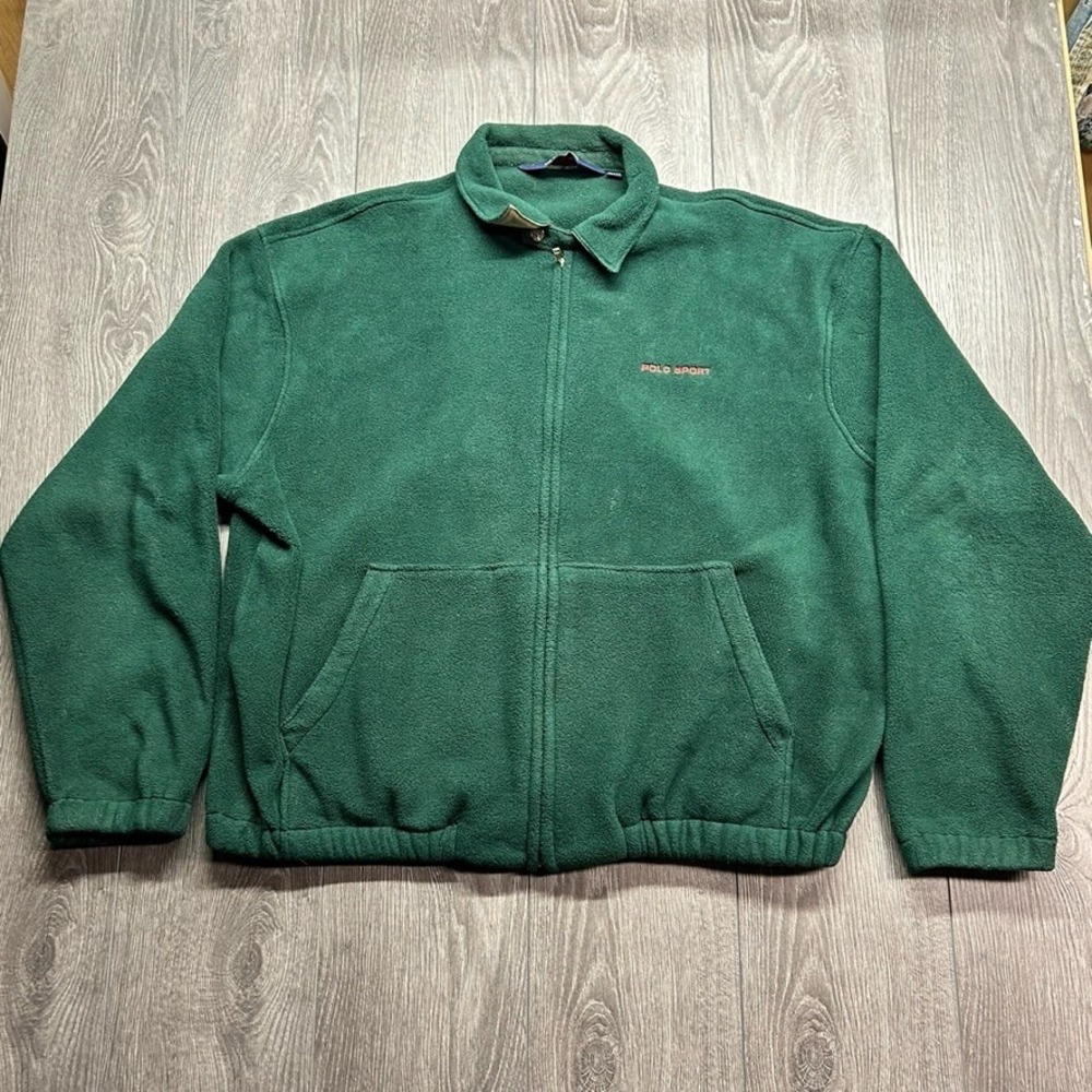 Vintage Polo Sport Ralph Lauren Fleece Jacket Mens XL Green Full Zip Canada